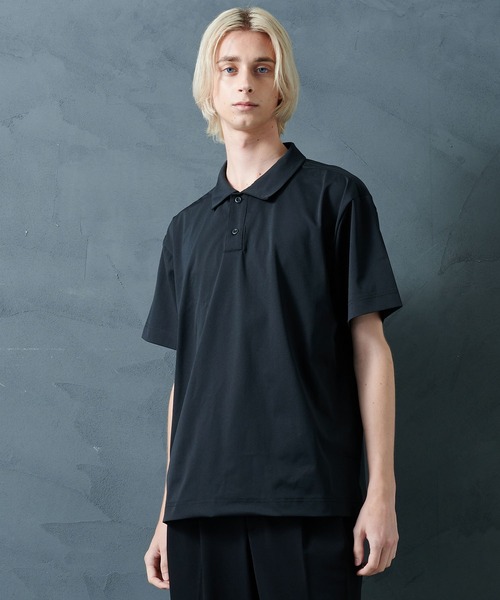 STUDIOUS(ステュディオス)の「【A+TOKYO/エープラストウキョウ】ATHLETEハーフスリーブポロシャツ(ポロシャツ・メンズ・ブラック/ライトグレー・1/2)」の1枚目の写真