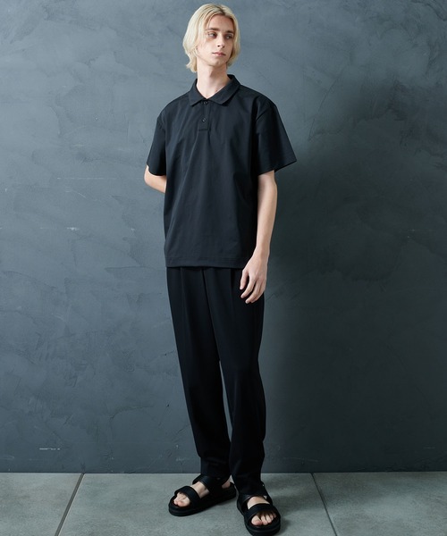 STUDIOUS(ステュディオス)の「【A+TOKYO/エープラストウキョウ】ATHLETEハーフスリーブポロシャツ(ポロシャツ・メンズ・ブラック/ライトグレー・1/2)」の3枚目の写真
