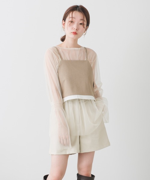 Kastane(カスタネ)の「【SETUP対応】フェイクレザーショートパンツ(その他パンツ・レディース・アイボリー/ブラック・FREE)」の10枚目の写真