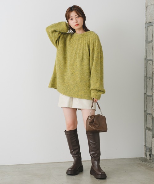 Kastane(カスタネ)の「【SETUP対応】フェイクレザーショートパンツ(その他パンツ・レディース・アイボリー/ブラック・FREE)」の14枚目の写真