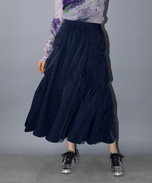 SETUP7（セットアップセブン）の「【SETUP7】ドローストリングミリタリーカーゴスカート KNF030（スカート・レディース・ブルー/ブラック/カーキ・FREE）」の12枚目の写真