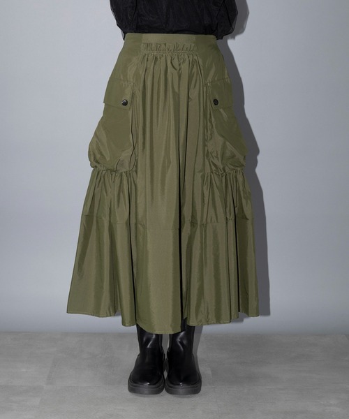 SETUP7（セットアップセブン）の「【SETUP7】ドローストリングミリタリーカーゴスカート KNF030（スカート・レディース・ブルー/ブラック/カーキ・FREE）」の20枚目の写真