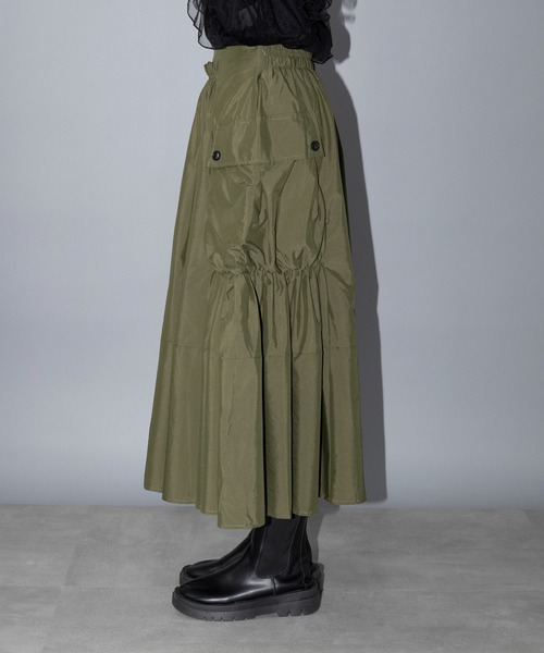 SETUP7（セットアップセブン）の「【SETUP7】ドローストリングミリタリーカーゴスカート KNF030（スカート・レディース・ブルー/ブラック/カーキ・FREE）」の19枚目の写真