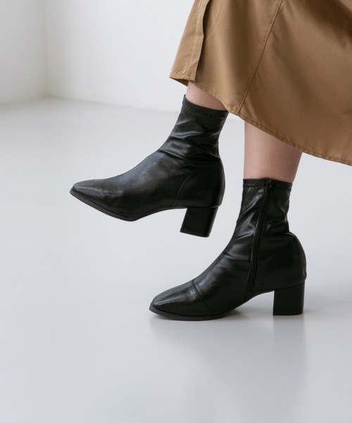 menue（メヌエ）の「【 極やわ 】 ストレッチブーツ 5cmヒール（ブーツ・レディース・アイボリー/グレイッシュベージュ/ブラック/ブラック系・3L/L/S/LL/M/SS）」の19枚目の写真