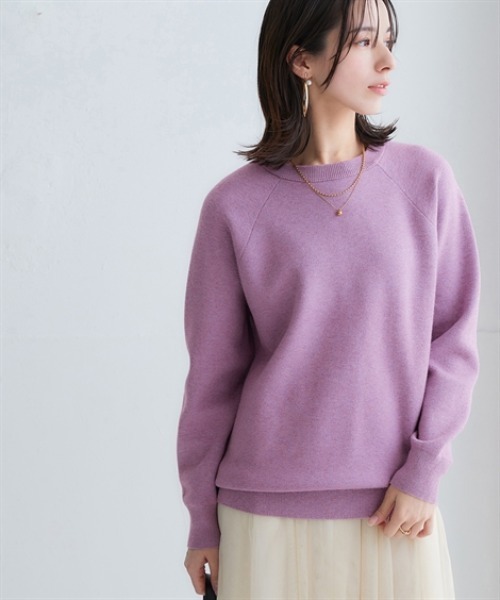 スウェットライクラグランニット（ニット/セーター）｜nissen