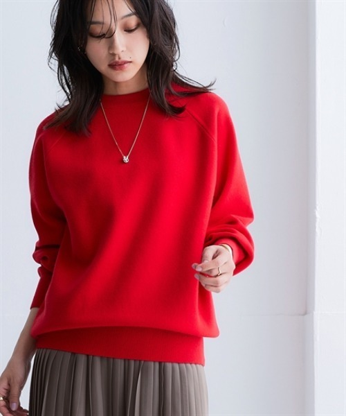 スウェットライクラグランニット（ニット/セーター）｜nissen