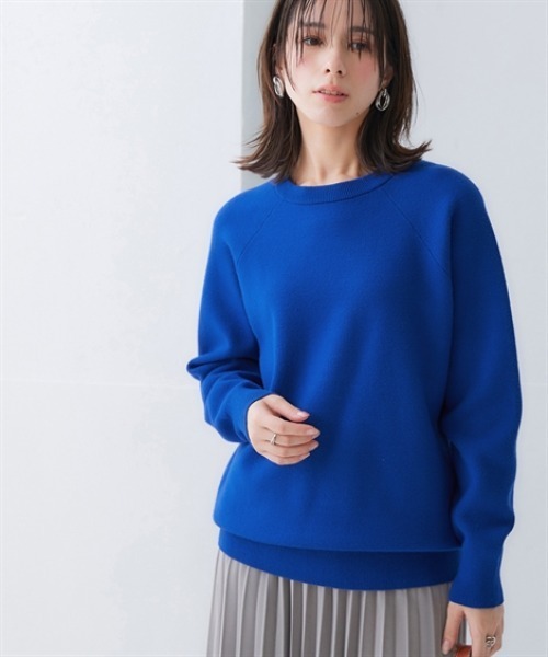 nissen（ニッセン）の「スウェットライクラグランニット（ニット/セーター・レディース・パープル/ベージュ系/杢グレー/ロイヤルブルー/ブラック/モカ/ライラック系/ネイビー系/レッド/オートミール・LL/L/M/S）」の6枚目の写真