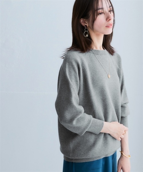 スウェットライクラグランニット（ニット/セーター）｜nissen