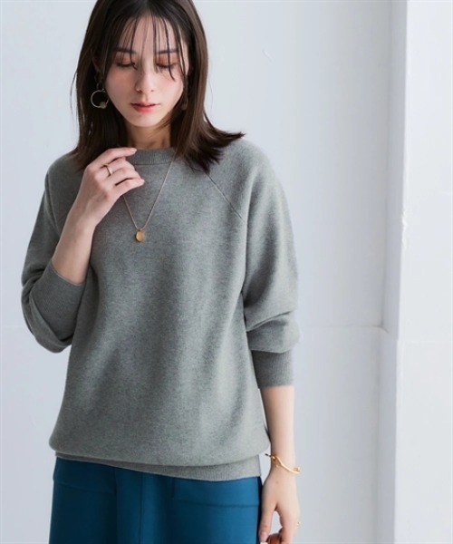 スウェットライクラグランニット（ニット/セーター）｜nissen