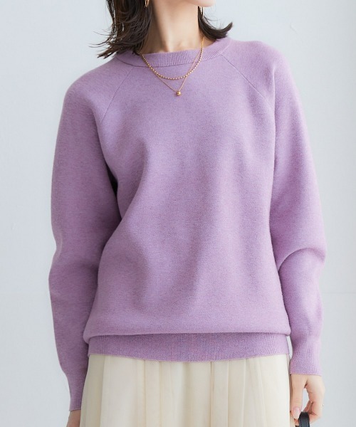 nissen（ニッセン）の「スウェットライクラグランニット（ニット/セーター・レディース・パープル/ベージュ系/杢グレー/ロイヤルブルー/ブラック/モカ/ライラック系/ネイビー系/レッド/オートミール・LL/L/M/S）」の14枚目の写真