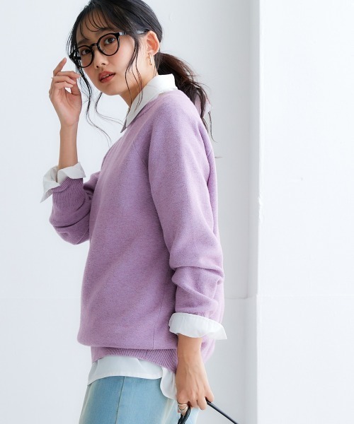 スウェットライクラグランニット（ニット/セーター）｜nissen