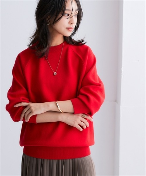 nissen（ニッセン）の「スウェットライクラグランニット（ニット/セーター・レディース・パープル/ベージュ系/杢グレー/ロイヤルブルー/ブラック/モカ/ライラック系/ネイビー系/レッド/オートミール・LL/L/M/S）」の17枚目の写真