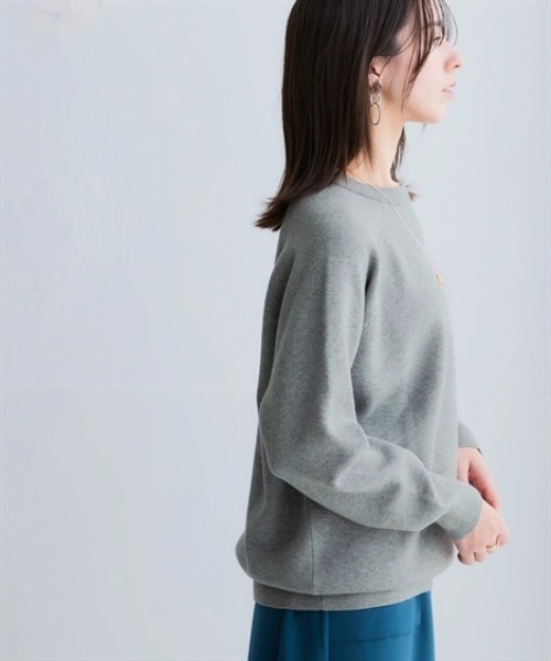 スウェットライクラグランニット（ニット/セーター）｜nissen