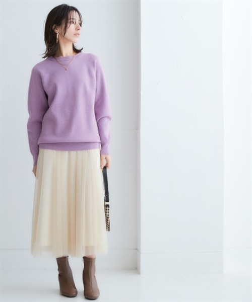 スウェットライクラグランニット（ニット/セーター）｜nissen