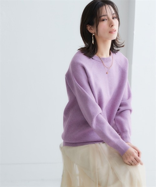 スウェットライクラグランニット（ニット/セーター）｜nissen