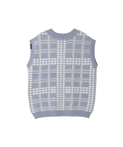 ANDGEEBEE（アンジービー）の「UNISEX チェックニットベスト（ベスト・レディース・ブルー/ブラック・X-LARGE）」の9枚目の写真
