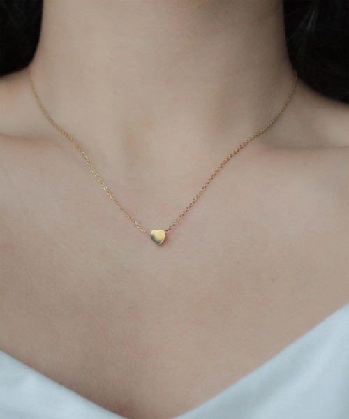 ebine（エビネ）の「金属アレルギー/Simple Heart Necklace/サージカルステンレス/ハートネックレス（ネックレス・レディース・シルバー/ゴールド/ピンクゴールド・38cm）」の5枚目の写真