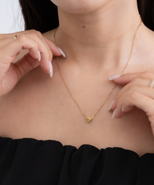 ebine（エビネ）の「金属アレルギー/Simple Heart Necklace/サージカルステンレス/ハートネックレス（ネックレス・レディース・シルバー/ゴールド/ピンクゴールド・38cm）」の15枚目の写真