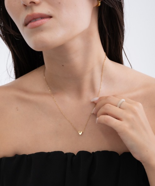 ebine（エビネ）の「金属アレルギー/Simple Heart Necklace/サージカルステンレス/ハートネックレス（ネックレス・レディース・シルバー/ゴールド/ピンクゴールド・38cm）」の16枚目の写真