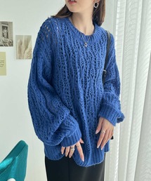 透かし柄編みルーズニット