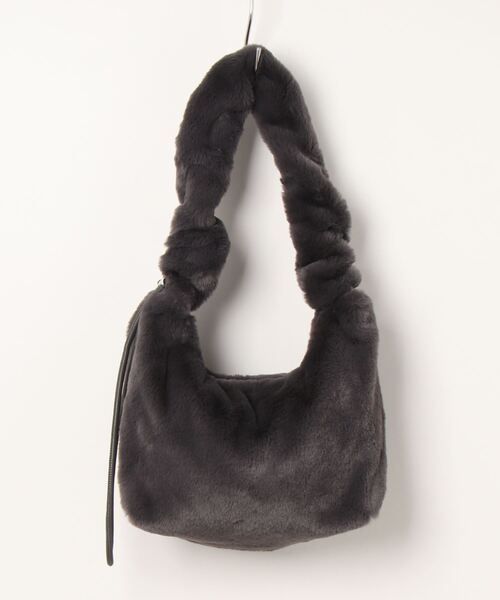 Chez toi(シェトワ)の「エコファーギャザーハンドルBAG(トートバッグ・レディース・ブルー/チャコールグレー/ベージュ・FREE)」の12枚目の写真