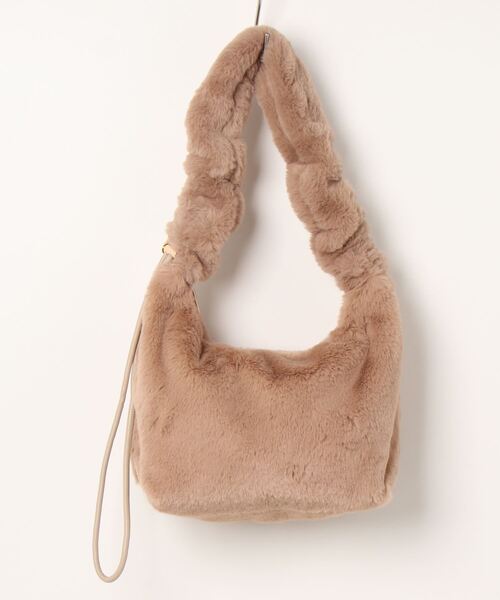 Chez toi(シェトワ)の「エコファーギャザーハンドルBAG(トートバッグ・レディース・ブルー/チャコールグレー/ベージュ・FREE)」の13枚目の写真