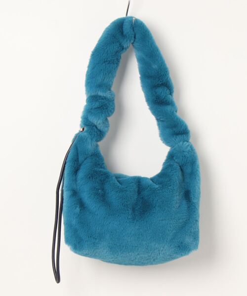 Chez toi(シェトワ)の「エコファーギャザーハンドルBAG(トートバッグ・レディース・ブルー/チャコールグレー/ベージュ・FREE)」の14枚目の写真