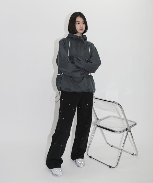 セール】ハーフジップパイピングリフレクトテックジャケット（ブルゾン