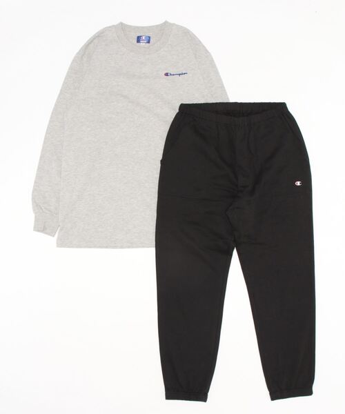 【CHAMPION/チャンピオン】裏起毛 ルームウェア ワンポイントブランドロゴ刺繍 パジャマ セットアップ 上下セット（ルームウェア/パジャマ）｜Champion（チャンピオン）