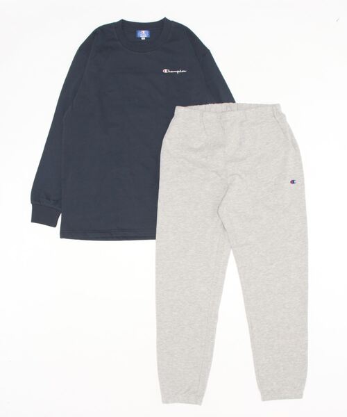 【CHAMPION/チャンピオン】裏起毛 ルームウェア ワンポイントブランドロゴ刺繍 パジャマ セットアップ 上下セット（ルームウェア/パジャマ）｜Champion（チャンピオン）