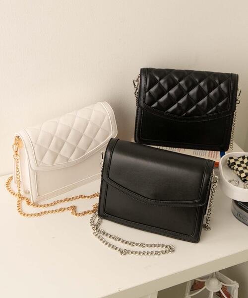 WEGO（ウィゴー）の「WEGO/フラップデザインチェーンショルダー（ショルダーバッグ・レディース・その他2/その他1/ブラック・FREE）」の4枚目の写真