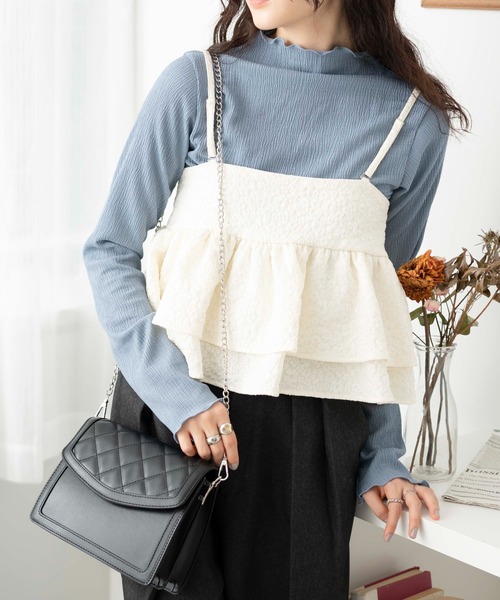 WEGO（ウィゴー）の「WEGO/フラップデザインチェーンショルダー（ショルダーバッグ・レディース・その他2/その他1/ブラック・FREE）」の14枚目の写真