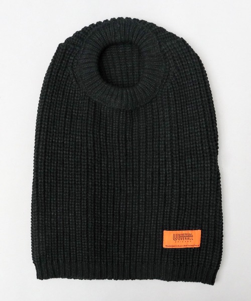 UNIVERSAL OVERALL（ユニバーサルオーバーオール）の「ビッグシルエット ニットフード バラクラバ（ネックウォーマー/スヌード・メンズ・ブラック/オフホワイト/オレンジ・FREE）」の16枚目の写真