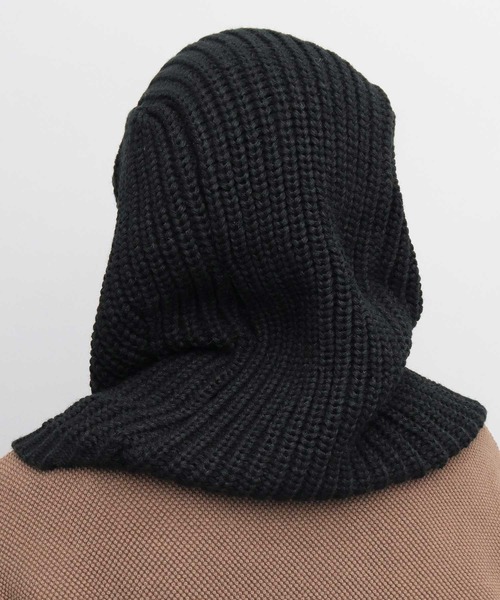 UNIVERSAL OVERALL（ユニバーサルオーバーオール）の「ビッグシルエット ニットフード バラクラバ（ネックウォーマー/スヌード・メンズ・ブラック/オフホワイト/オレンジ・FREE）」の12枚目の写真