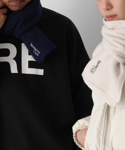 CANAL JEAN（キャナルジーン）の「El mar　Santacruz Club刺繍フリースマフラー（マフラー・レディース・ブラック/ネイビー/アイボリー・ONE SIZE）」の8枚目の写真
