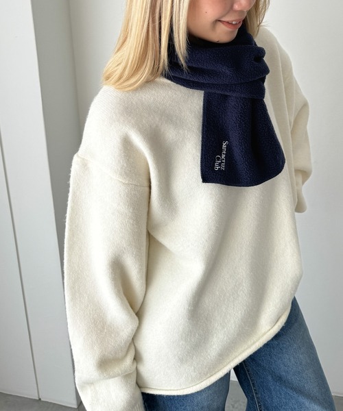 CANAL JEAN（キャナルジーン）の「El mar　Santacruz Club刺繍フリースマフラー（マフラー・レディース・ブラック/ネイビー/アイボリー・ONE SIZE）」の20枚目の写真