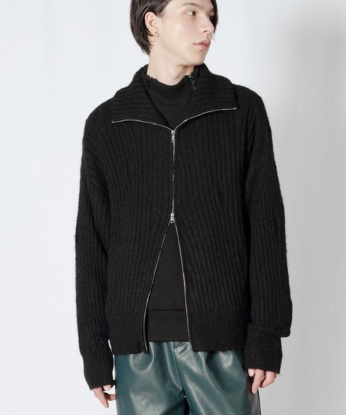 Wizzard（ウィザード）の「Wizzard ウィザード / HI NECK ZIP KNIT ハイネックジップニット / W23AW-KN010（ニット/セーター・レディース・パープル/ブラック・0/1/2）」の2枚目の写真