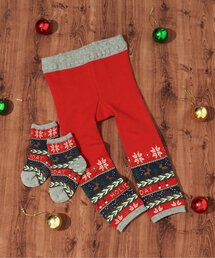 【リンク可能】クリスマスベビーソックス付きレギンス