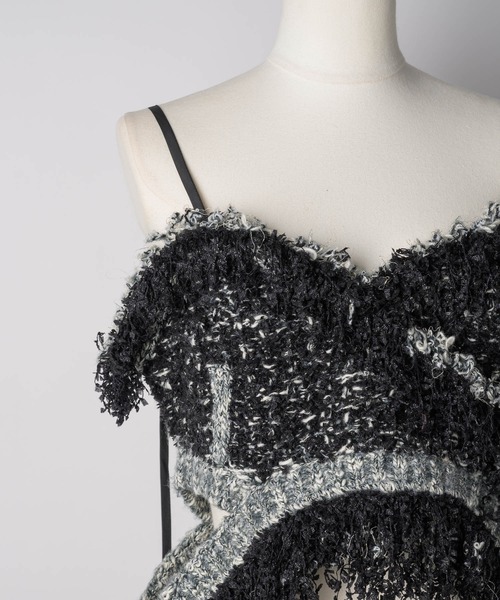 LA BELLE ETUDE(ラベルエチュード)の「ミックスツイードニットビスチェ(ベスト・レディース・ブラック/ライトブルー・FREE)」の21枚目の写真