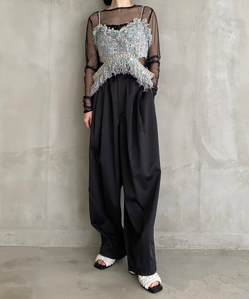 LA BELLE ETUDE（ラベルエチュード）の「ミックスツイードニット