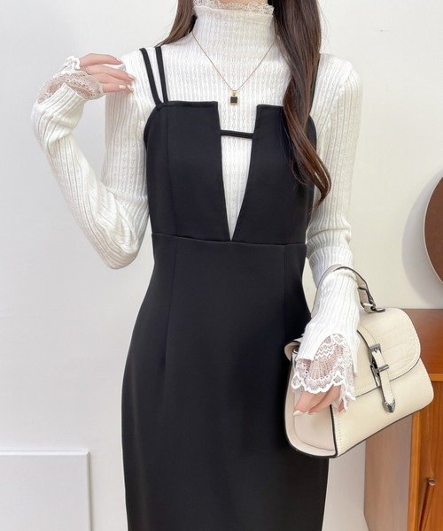 ABITOKYO(アビトーキョー)の「スキッパネックマーメイドロングキャミワンピース(ワンピース・レディース・ブラック/ベージュ/モカ・M/L)」の7枚目の写真