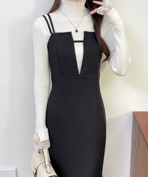 ABITOKYO(アビトーキョー)の「スキッパネックマーメイドロングキャミワンピース(ワンピース・レディース・ブラック/ベージュ/モカ・M/L)」の8枚目の写真