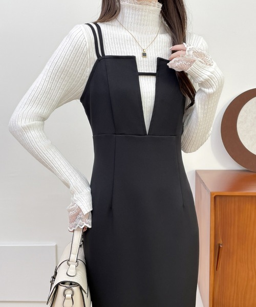 ABITOKYO(アビトーキョー)の「スキッパネックマーメイドロングキャミワンピース(ワンピース・レディース・ブラック/ベージュ/モカ・M/L)」の14枚目の写真