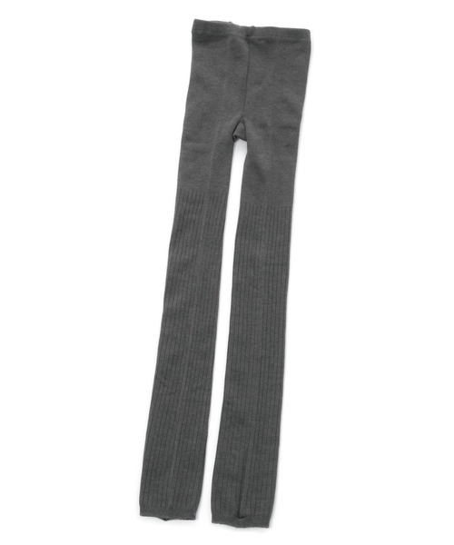 studio CLIP（スタディオクリップ）の「温かいリブレギンス（レギンス/スパッツ・レディース・チャコール/ブラック・FREE）」の2枚目の写真