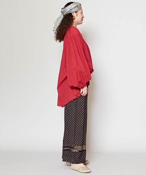 チャイハネ（チャイハネ）の「【チャイハネ】エスニックプリントワイドパンツ（その他パンツ・レディース・ピンク/グリーン/オレンジ/ブラック/ベージュ・FREE）」の12枚目の写真