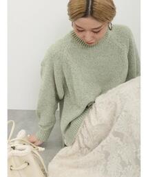 Samansa Mos2 blue | 【帯電防止】モールブークレニットラグランプルオーバー(ニット/セーター)