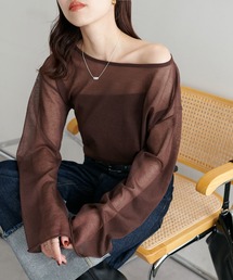 【9色展開!/程よい透け感/WEB限定】2WAYワンショルシアープルオーバー