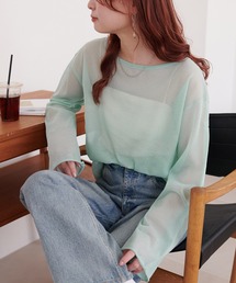 DISCOAT | 【9色展開！/程よい透け感/WEB限定】2WAYワンショルシアープルオーバー(ニット/セーター)