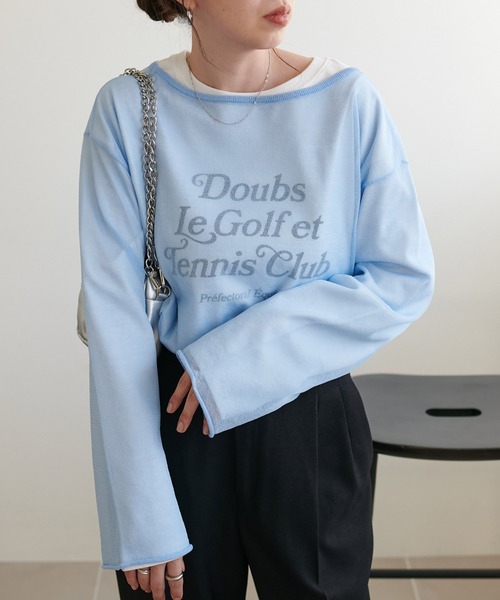 DISCOAT（ディスコート）の「【9色展開！/程よい透け感/WEB限定】2WAYワンショルシアープルオーバー（ニット/セーター・レディース・スカイブルー/ブラック/グレー/オフホワイト/サックスブルー/ピンク/ベビーピンク/オレンジ/ブラウン・FREE）」の21枚目の写真