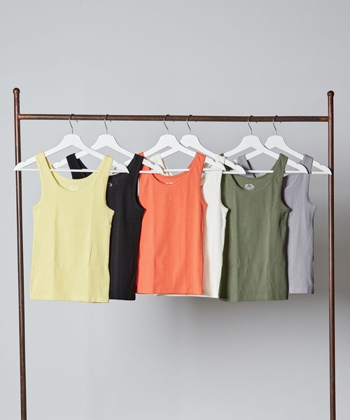 FRUIT OF THE LOOM（フルーツオブザルーム）の「【FRUIT OF THE LOOM】アイレットタンクトップ2P/2パックセット（タンクトップ・レディース・オレンジ/イエロー/カーキ・S/L/M）」の6枚目の写真